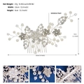 Silver bridal hair comb with elegant faux pearls and crystal rhinestones 15x6cm - Silver (HS-J3350S)