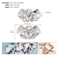 Rose gold shoe buckle with clear rhinestones measuring 6.5 cm by 4 cm for wedding shoes - 6.5x4cm 42g (2 Pieces/Pack) / Silver (SC-J022)