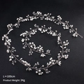 Vista dettagliata di una vite nuziale da 100cm con perle, cristalli e filo d'argento - Stile Cristallo Argento (HS-J4411)