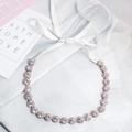 Diadema de novia plateada con cristales brillantes y cintas de seda marfil elegantes - Oro Rosa (HS-J3766RG)