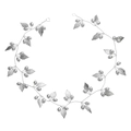 Vite per capelli da sposa con foglie d'argento e perle per acconciature da matrimonio - Argento (HS-J4419)