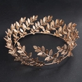 Corona da sposa con foglie di ulivo in oro rosa stile greco antico in metallo vintage - Oro