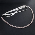 Cintura sposa in oro rosa con motivo floreale di strass e nastro di raso bianco - Oro Rosa (WS-J013RG)