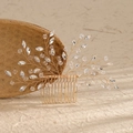 Luxurious handmade gold bridal hair comb with shimmering water-drop crystal beads - Gold