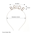 Diadema de novia dorada con letras BRIDE en diamantes de imitación brillantes - Dorado