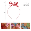 Glänzender roter Haarreif mit Bride-Schriftzug aus Legierung für Hochzeiten - Rot