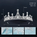 Silberne Barock-Tiara mit Strass, Höhe 4,5 cm, Gewicht 49g, Braut-Haarreif aus Legierung - Silber