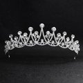 Elegant silver bridal crown with sparkling rhinestones for weddings and parties - Silver with Rhinestone