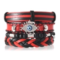 Dettaglio di bracciali multistrato da uomo in stile bohémien con ciondolo occhio di Allah - Stile Malocchio (Stile 3)