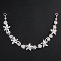 Elegant silver flower bridal headband with sparkling crystals and rhinestones - Silver (HS-J4750)