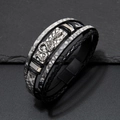 Mehrlagiges Herren-Lederarmband mit grauem Schlangenmuster und silbernem Cobra-Emblem - Grau Silber