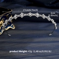Detailed view of silver crystal headband with dimensions 17cm diameter and 2cm height - Silver (TS-J3381S)