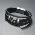 Retro mehrlagiges geflochtenes Lederarmband für Herren mit Hexagramm-Stern-Anhänger - Davidsstern-Symbol (款式2)