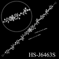 Silberner Braut-Haarschmuck Set mit weißen Strasssteinen und passenden Haarnadeln - Silber (HS-J6463)
