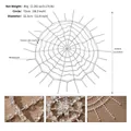 Size chart showing spider web rhinestone head chain weight and dimensions for parties - Silver
