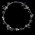 Vigne de cheveux florale argentée avec cristaux et perles pour une coiffure de mariée - Vigne à Cheveux Style Floral Ton Argent (HS-J6410)