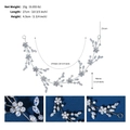 Dettaglio fascia da sposa argento con fiori di zircone e dimensioni 27cm x 4,5cm - Argento