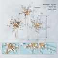 Set of 3 vintage gold bridal hair pins with white beads and floral alloy design - Three-Piece Set / Gold HS-J6335