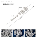 Silbernes Braut-Stirnband mit Strassblumen und filigranem Metalldetail für Hochzeiten - Silber (HS-J6827S)