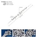 Silberner Braut Haarschmuck mit funkelnden Strasssteinen und Blumen Design 28cm - Silber (HS-J6828S)