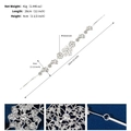 Silberne Braut Haarreif mit Strass Blumen 28cm Länge 41g Gewicht für Hochzeit Frisuren - Silber (HS-J6830S)