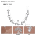 Dettagli macro della fascia da sposa con zirconi scintillanti e strass a forma di foglia - Argento