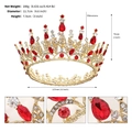 Details der goldenen Hochzeitstiara mit roten Strasssteinen und handwerklichen Maßen - Rot