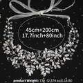 Luxurious bridal hair vine with silver crystal beads and white organza ribbon - Leaf Style (WS-J094) / Silver