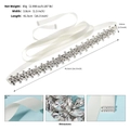 Detailed bridal belt dimensions showing 3.8cm width and 41.5cm rhinestone flower length - Style WS-J264S