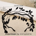Detail van de handgemaakte haarband met zwarte kristallen kralen voor toneelstukken - Zwarte Stijl (TS-J3402BLK)