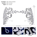 Detalle de la tiara de novia plateada con circonitas de talla marquesa y brillo - Corona de Patrón de Vides (TS-J3385S)
