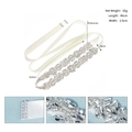 Detailed close-up of bridal belt with rhinestone flowers, measuring 46cm long and 2.5cm wide - Style WS-J213S