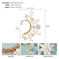 Detail view of flower elf ear cuff showing 10.5x7.5cm size and beaded materials - ERS-J4312G