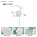 Dettagli della forcina da sposa con fiori di argilla bianca, perle e cristalli - HS-J7260S