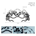 Dettaglio della corona nera fatta a mano con dimensioni e perle in cristallo acrilico - Nero (TS-J2929)