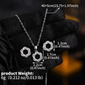 Detailed view of silver copper set with zircon circles including dimensions and weight - Silver Floral Wreath (NS-J6551S)