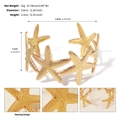 Details des mit 18 Karat vergoldeten Seestern-Armreifs mit Meeres-Struktur-Design - Seestern-Link-Stil (BS-J5618G)