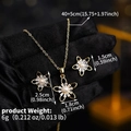 Detail of five-petal flower jewelry set with marquise crystals and faux pearls - Gold Five-Petal Flower (NS-J6556G)