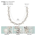 Dettaglio della fascia da sposa 34cm in argento con strass e perle sintetiche - Argento (HS-J7312S)