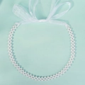 Elegante cintura a due file di perle con nastro di chiffon per abiti da sposa e festa - Stile Perla a Doppia Fila con Nastro (WS-J266)