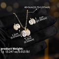 Detailed size specifications for apple-shaped necklace and earring set with gold plating - Gold Apple (NS-J6560G)