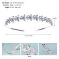 Diadema de flores con circonitas plateadas y piedras marquesa brillantes, peso 24g - Ts-j3406s
