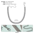 Collier ras du cou élégant argenté à trois rangées de strass avec chaîne réglable - Strass à Trois Rangs