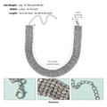 Collier ras du cou multi-rangs en strass brillants avec chaîne réglable pour mariage - Style à Six Rangs