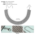 Collier choker multi-rangs en strass argentés avec fermoir mousqueton ajustable - Style à Huit Rangs