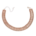 Halskette in Champagnergold mit mehreren Reihen glitzernder Strasssteine und Kristalle - Gold