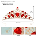 Goldene Prinzessin Krone für Mädchen mit roten Herzsteinen und Strasssteinen - Gold (Roter Strass)