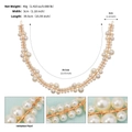 Λεπτομέρεια macro από χειροποίητη χρυσή στέκα με λευκές πέρλες για νυφικό χτένισμα - Χρυσό με Λευκό Τεχνητό Μαργαριτάρι (HS-J7352G)