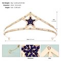 Golden alloy princess crown with blue rhinestone star and sparkling crystal details - Blue