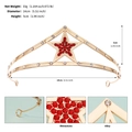 Golden alloy princess tiara with a large red rhinestone star for girls costume - Red